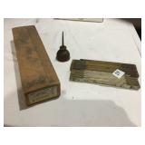 EXPANDABLE RULERS, SMALL COPPER OILER CAN AND NEW