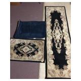 HAND TUFTED WOOL MATCHING RUNNER 90X28 AND THROW