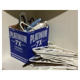 BOX OF HANGERS, PLASTIC, VELVET AND PADDED