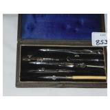 ANTIQUE DRAWING TOOLS IN CASE