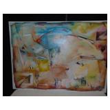 ABSTRACT OIL ON CANVAS BY MARIA J WANTISKY 36 H X