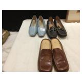 SZ 7.5 3 PAIRS OF FLATS INCLUDING ENZO ANGIOLINI,