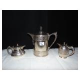 QUADRUPLE PLATE MERIUM 9" H COFFEE POT 1888 AND 2