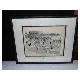 INA SHANDER DRAWING OF ATLANTIC CITY BOARDWALK