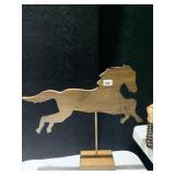 WOOD CARVED HORSE 21" X 21"