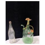 SPAIN GREEN WINE BOTTLE AND OTHER BOTTLE W/