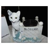 CAT RESIN PLANTER BOX 12" H X 12" W