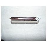 MOTHER OF PEARL HANDLE PEN W/ VELVET BOX UNMARKED