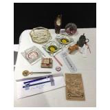 CAST IRON SANTA, RAILROAD SWIZZLE STICK, ANTIQUE