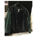 WILLIAM BARRY WEATHERSHED LEATHER COAT SZ L, ZIP,