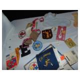 SEWING KIT INCLUDING MANY NEW VINTAGE PATCHES