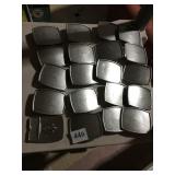 20 SILVER TONE BELT BUCKLES, READY TO ENGRAVE OR