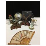 ORIENTAL VASE, FAN, CUP ETC.