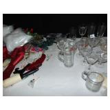 CHRISTMAS BOW, WHITE LIGHTS, BUD FLOWER STARTERS,