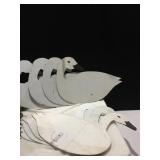 8 WOOD LAWN SWANS 22" AND 3 BUNCHES OF GOLD AND