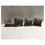 SET OF 4 NATALIE BOOK ENDS, 3 MATCH, ONE ODDBALL
