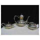 QUADRUPLE PLATE MERIUEM B. COMPANY TEA POT 8,5" H