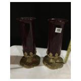 SET OF 2 MATCHING MUENCH-KREUZER CANDLE CO RED