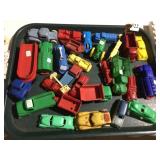 GROUP OF PLASTIC CARS INCLUDING SOME MARKED