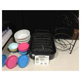 3-TIERED IRON SERVING PLATE HOLDER, ASSORTED