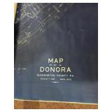 56" TALL MAP OF DONORA WASHING COUNTY 1935