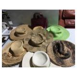 ELIZABETH ARDEN PURSE AND LADIES STRAW HATS