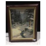 FRAMED PRINT ON BOARD, SIDE AND NUMBERED BOTTOM