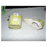 HANGING GLAZED PLANTER W/ CHAIN 7" HANGER AND 4"