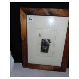 PINE FRAME AND MATTED ARTIST PROOF ABSTRACT