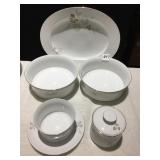 HAVILAND CHINA SERVING PIECES INCLUDING 2 ROUND