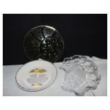 LEMON MERINGUE PIE, EGG PLATE HEN SHAPE AND GREEN