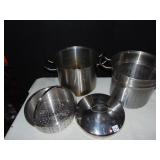 3 PC. POT SET W/ STRAINER AND DRAIN LID