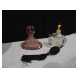 TWO PERFUME BOTTLES ONE W/ ATOMIZER