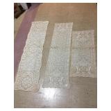 QUAKER LACE TABLE RUNNERS WITH CHERUB DESIGN,