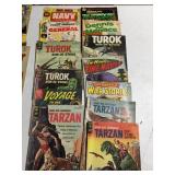 COMIC BOOKS INCLUDING TUROK, TARZAN AND VOYAGE TO