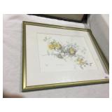 19X23 MARY MCMURTRIE SIGNED PRINT OF YELLOW ROSES