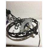 WROUGHT IRON CHANDELIER MISSING 1 HOOK, EASILY