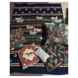 FLEECE DUCK THROWN BLANKET, NEEDLEPOINT THROW