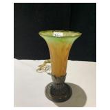 8" H TWO TONE GLASS LAMP
