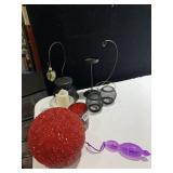 BATTERY OP LIGHT, CANDLE STAND, ETC.