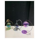 GLASS ORNAMENTS W/ HANGING GLASS BALLS