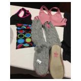 SZ 7/8 PINK SLIPPERS, SZ 8/10 NEW BRA, SZ SMALL