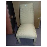 FULLY UPHOLSTERED DINING CHAIR WITH GOLDEN TAN