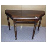 WOOD WALL TABLE, MINOR DAMAGE TO STAIN ON TOP,