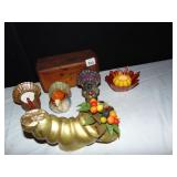 LANE CEDAR HOPE CHEST, TURKEY TEA LIGHT HOLDERS,