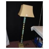 MARBLE FLOOR LAMP 58" H THREE TONE GREEN, METAL