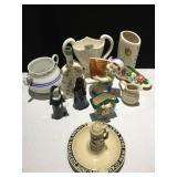 GROUP OF UNIQUE FLOWER VASES INCLUDING MADE IN