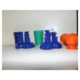FIESTA CANDLE HOLDERS, ORANGE S/P, 2 TUMBLERS