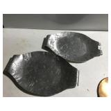 WENDELL AUGUST ALUMINUM HANDLED TRAYS, 15"X9.5"