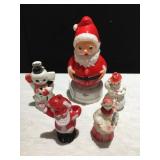 PLASTIC SANTA AND SMALLER OTHERS